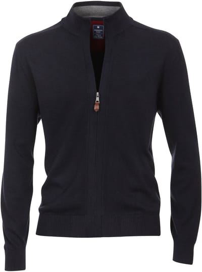 Redmond heren vest katoen - met rits - marine blauw
