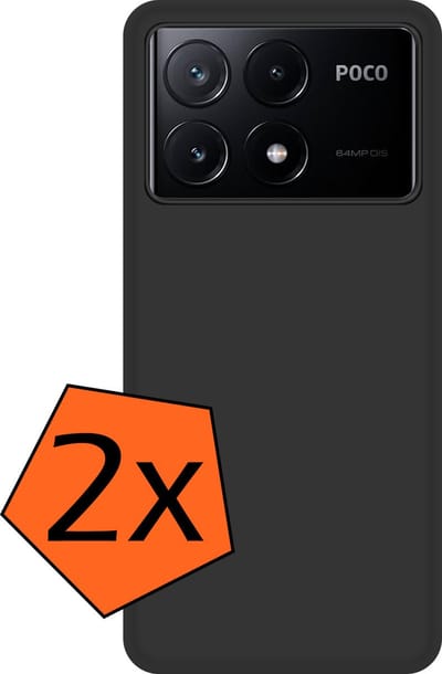 Hoes - 2 Stuks - Geschikt voor Xiaomi Poco X6 Pro 5G - Sterk & Shockproof - Case Siliconen - Back Cover - Telefoon Hoes - Zwart