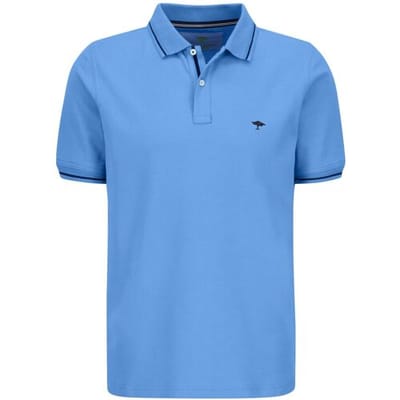 Fynch-Hatton Polo Modern Subtle Contrast Soft Supima Cotton Piqué Bright Ocean / male
