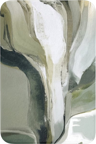 Badmat 60x90 cm - Antislip - Natuur - Abstract - Groen - Penseelstreken - Badmatten voor badkamer - Badkamermat - Douchemat - Badkamer mat
