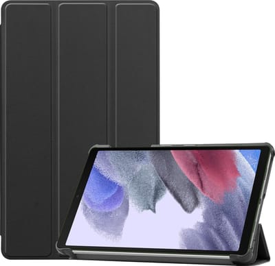 Hoesje - Geschikt voor Samsung Galaxy Tab A7 Lite - Dun & Stevig - Hardcover Book Case - Trifold Bookcase Hoes - Hard Cover - Tablethoes - Zwart