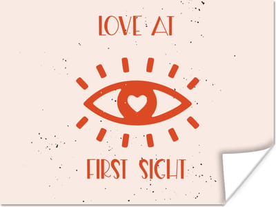 Poster Liefde - Koppel - Quotes - Love at first sight - 160x120 cm XXL