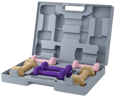 Kurzhantel Set - 6 stuks - 1 kg, 1,5 kg, 2 kg - Staal - Zwart