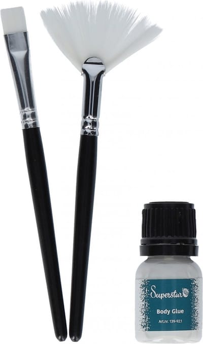 Penseel & Lijm Set - Voor Glitter Tattoo - Superstar