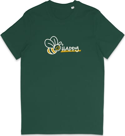 Grappig Heren en Dames T Shirt - Be Happy - Ben Gelukkig - Groen - XS