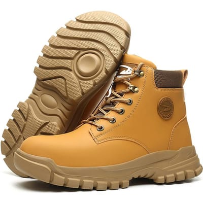 Veiligheidsschoenen Heren Leer Lassen Schoenen, Anti-verbrijzeling, Anti-lek, Antislip Sport Staalteen Werk Membraan Laarzen voor Heren 40 brown