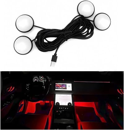 Daity Auto-LED-interieurverlichting — "4-in-1" Sfeervolle Neon-decoratieverlichtingsset voor montage onder het dashboard — USB-gevoede LED-nachtverlichtingsset - geschikt voor auto's - tuinen - woningen - keukens en feesten