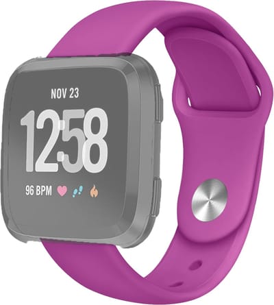 By Qubix - Compatible Fitbit bandje - geschikt voor Fitbit Versa 1 / 2 & Lite siliconen bandje - Maat: Small - Paars Smartwatchbandje bandje Armband Polsband Strap Band Watchband