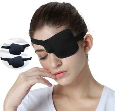 2 Stuks Ooglap voor volwassenen - Verstelbare Ooglap voor Lui Oog en Strabismus - Comfortabel oogmasker - zwart - LOUZIR