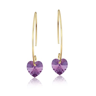 Montebello Oorbellen Liv HG87 - 925 Zilver Verguld - Swarovski Hart - Ø10mm - 35mm