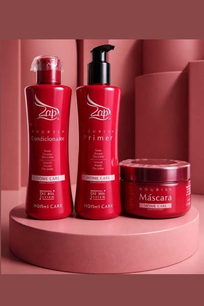 Zap Kit 4 Nourish Home care Shampoo + Conditioner + Mascara + Leave in 3x300ml +250 ml