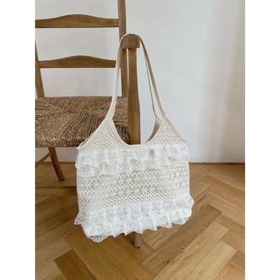 Zomer Ontspanning Vakantie Fee Kant Gaas Tote Bag Onderarm Enkele Schouder Tas Grote Capaciteit Pendelen Dames Tas gray