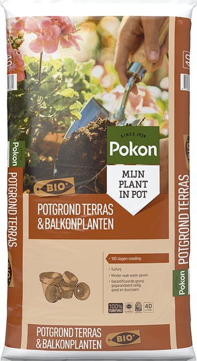 Pokon Bio Potgrond voor Terras & Balkonplanten - 40l - potgrond (biologisch) - 100 dagen voeding