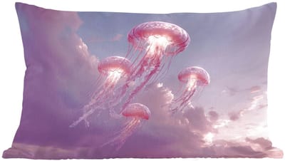 Sierkussens - Kussentjes Woonkamer - 60x40 cm - Kwallen - Roze - Wolken