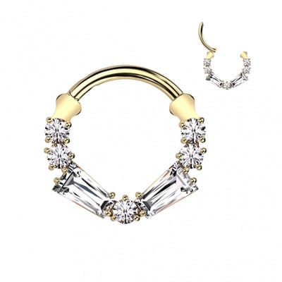Piercing titanium ring Baguette 1.2x10 - goud - LMPiercings