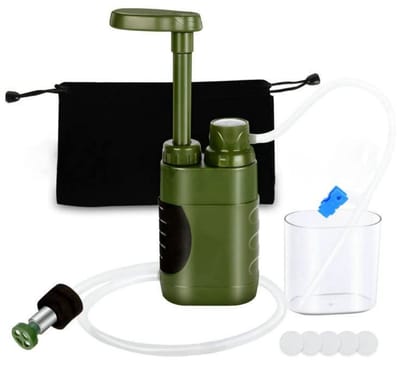 VIN® Waterfilter Survival – Survival Kit - Water Filter – Zuiver en Schoon Drinkwater – Gemakkelijke Bediening - Waterzuiveringsapparaat – Outdoor – Kan Tot 3000 L Water Filteren – Professioneel Waterfilter