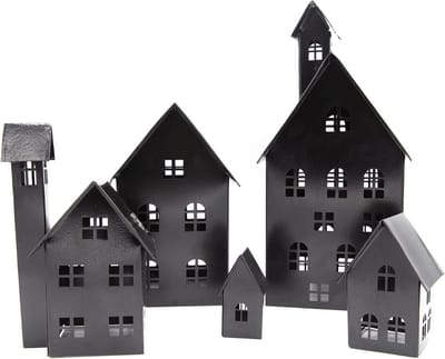 Set van 5 decoratieve lichthuisjes voor tuin en huis