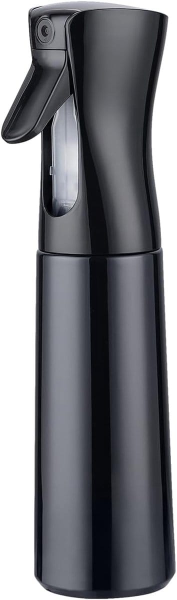 Spray Bottle - Sprayflacon - Sprayfles - Spuitfles - 300 ml Waterspuitflessen voor Haar - Continue Fijne Nevel Lege Waterspuitflessen voor Reiniging - Krullend Haar - Zwart