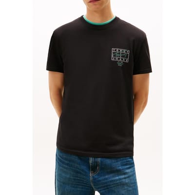Tommy Hilfiger Regular Sign Spray T-shirt Black Taglia: S | Magliette basic Outlet | Uomo | Nero
