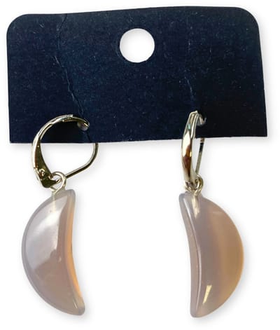 Agaat Maan oorbellen - fashion jewelry