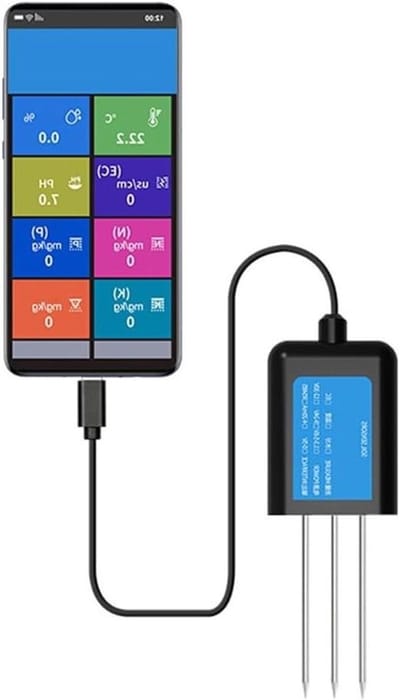 Bodem Sensor - Vocht Meter - Buiten Bewaking - Waterdicht IP68 - 14 x 6 x 4 cm - Zwart
