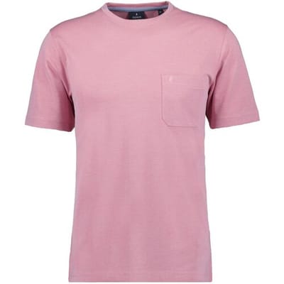Ragman T-Shirt Softknit Uni Easy Care Round Neck Breast Pocket Roze / male