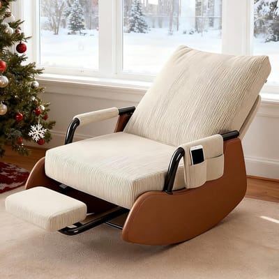 Schommelstoel met voetensteun - Relaxstoel verstelbaar - Comfortabel ontspannen - 3-voudig verstelbare rugleuning - 75 x 45 x 105 cm