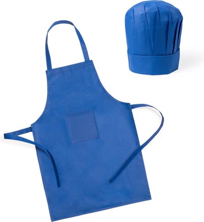 Kookschort met koksmuts - blauw - voor kinderen - verstelbaar - koksset - Keukenschort/kookschort