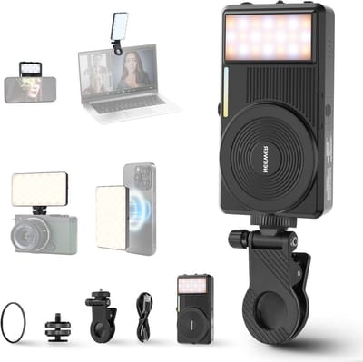 5W Magnetische Telefoon Selfie Licht met Dubbele Clip LED Verlichting voor iPhone MagSafe, Ideaal voor Video Conferenties, Make-up en Streaming