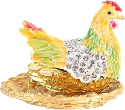 Juwelendoos - Sieradenhouder - Sieraden Opbergen - Met Kristallen - 14.5x11.9x6.3cm - Multicolor