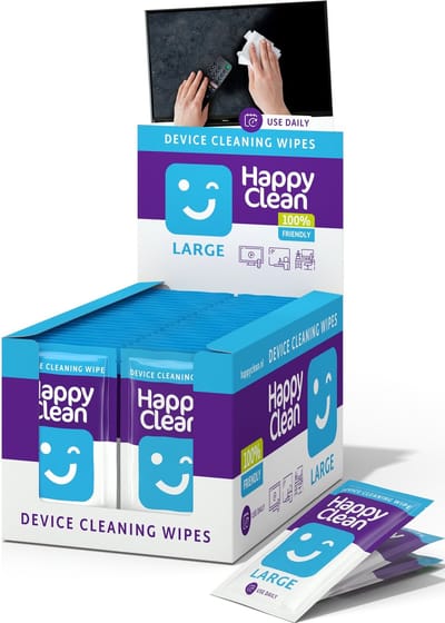 Happy Clean Reinigingsdoekjes - 140 Stuks - Voor TV Scherm, Beeldscherm en Whiteboard en Grote Devices