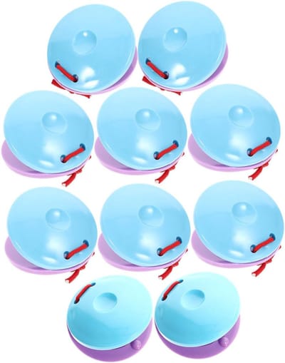 Muziekinstrumenten Beginners - Vinger Kastagnetten - Muziek Leren - Set van 10 Stuks - 5.5 cm - Mix Kleuren
