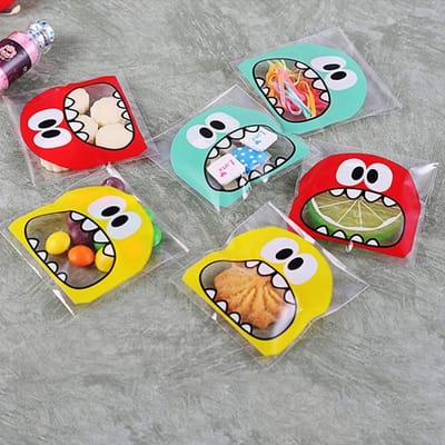 Cosensi - Dailygoods - Dailygoody - Monster Self Adhesive Cookie Bags - Sweetheart Bags - 600 stuks - Candy Bags - Feestzakjes - Geschikt voor diverse feestjes