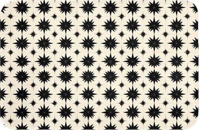 WC mat 60x40 cm - Antislip - Stervormen - Geometrisch - Zwart - Toiletmat - Vloermat - Douchemat - Toilet tapijt - Toiletmatten
