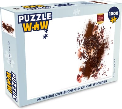 Puzzel Artistieke koffiebonen en de koffiepoeder - Legpuzzel - Puzzel 1000 stukjes volwassenen
