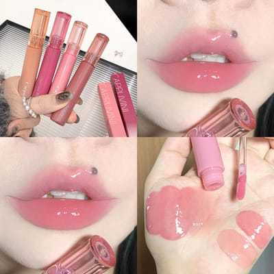 Gloss à lèvres Jelly 6 Couleurs Hydratant Longue Durée Rouge à Lèvres Miroir Brillant Maquillage Lèvres Cosmétiques pink