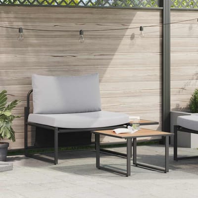 vidaXL - Tuinbank - Set - 2 - st - Lichtgrijs - Staal