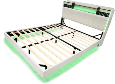 Gotagee Gestoffeerd bed Tweepersoonsbed 140x200cm Opbergruimte Jeugdbed Volwassenenbed Laag Bed