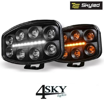 SKYLED Jumbo Octan Black led verstraler met positielicht wit/amber 7.360 Lumen 80 watt IP69K drukwaterdicht