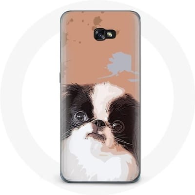 Coque pour Samsung Galaxy A8 2016 Épagneul japonais Noir et Blanc Race de chiens