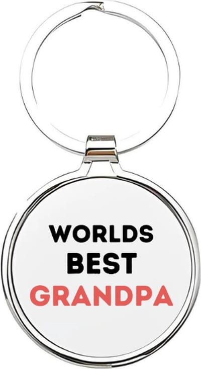 Akyol - worlds best grandpa Sleutelhanger - Opa - de leukste opa - opa sleutelhanger - grootvader sleutelhanger - sleutelhanger voor opa - familie sleutelhanger - verjaardagscadeautje - cadeau voor opa - grandfather - pake\ - 4 x 7,5 CM
