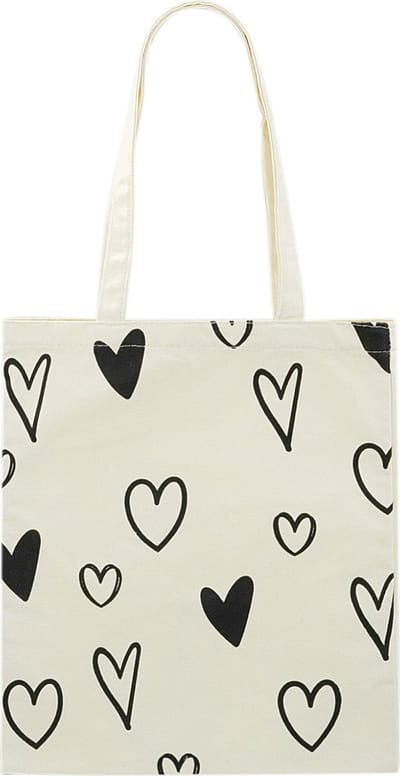 Yehwang canva tas - Hartjes - Katoen en polyester - Beige