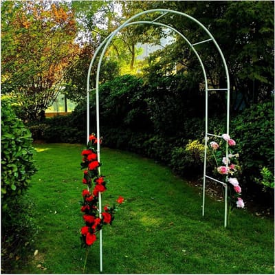 Metalen Tuinboog - Rozenprieel Klimplanten - Tuin Decoratie - Verzinkt Staal - 3 x 2.2 m - Antraciet