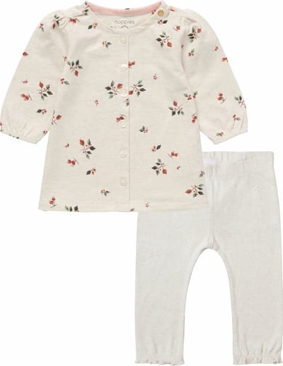 Noppies - kledingset - Meisjes - 2delig - Jurk Lille allover print oatmeal - Legging Varese Oatmeal - Maat 80