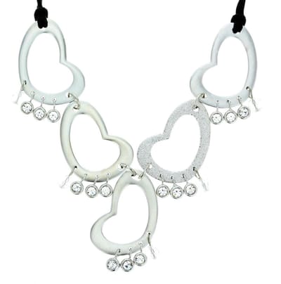 Behave - Zilverkleur ketting met hartdesign - Romantisch accent