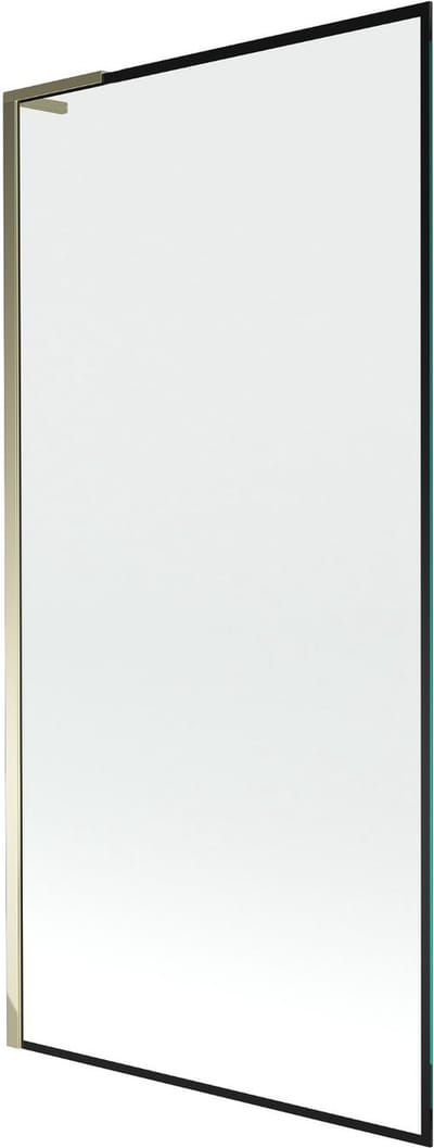 Mexen Next L badwand 1-vleugelig 90 x 150 , zwart frame, goud - 895-090-000-03-70-50