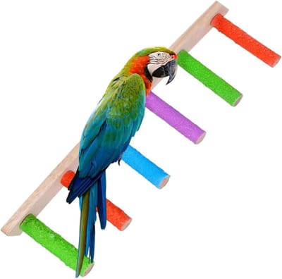 Vogel ladder speelgoed - Klimtouw voor vogels - Vogelkooi inrichting - Natuurlijk hout materiaal - 1 niveau - Niet gespecificeerd