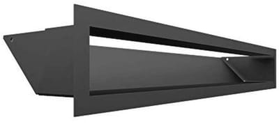 Ventilatierooster 9 x 60 cm | Warmeluchtrooster | Zwart | Uitlaatrooster voor schoorsteenventilatie | Luchtinlaat 45 graden | Oververhittingsbestendig