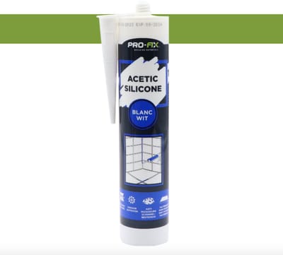 Pro-Fix Acetoxy Siliconenkit Wit – 300 ml, Schimmelbestendig, Binnen/Buiten