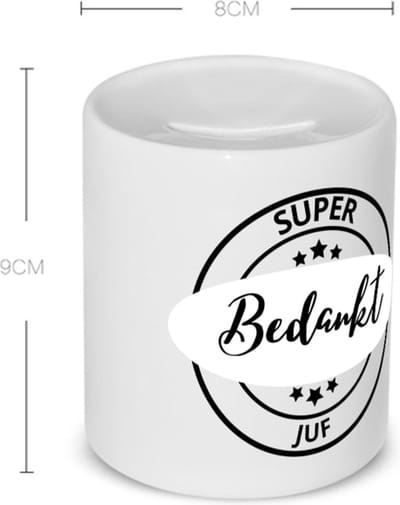 Akyol - super bedankt juf Spaarpot - Juf - beste juf - school - verjaardagscadeau - afscheidscadeau - kado - gift - geschenk - 350 ML inhoud
